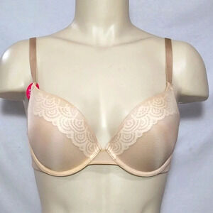 34B Lily of France 2175300 Smooth‎ & Sleek Push Up Underwire Bra Nude NWT